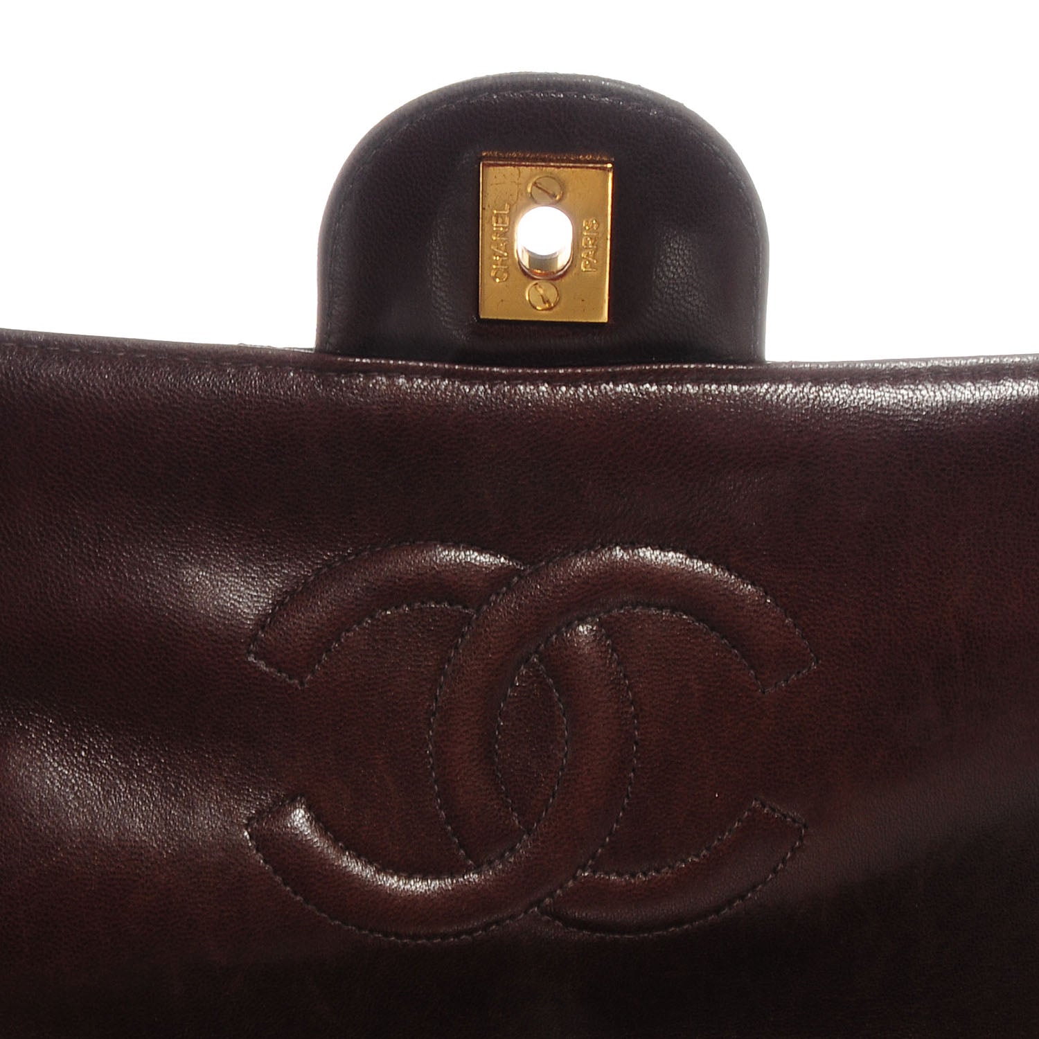 Chanel Lambskin Quilted Jumbo Flap Brown 6 of 10