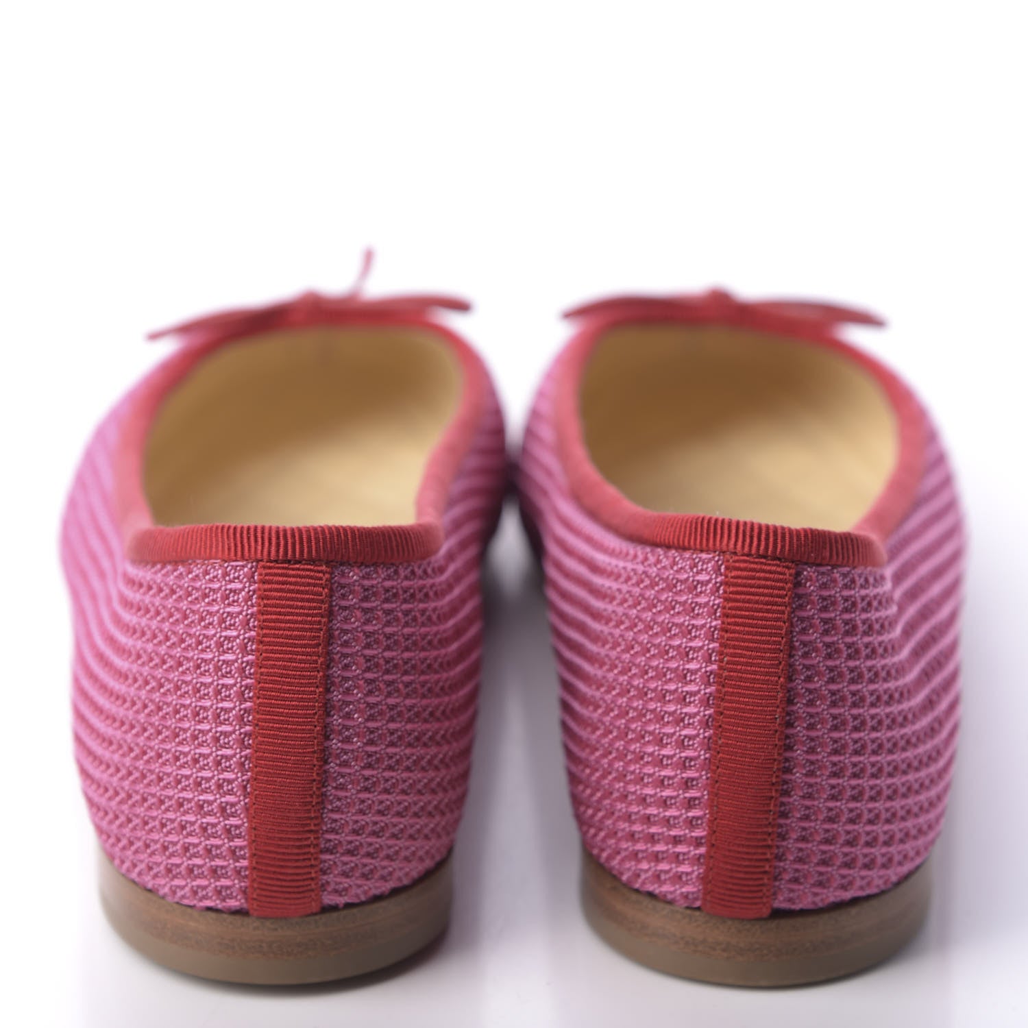 Chanel Grosgrain Cap Toe Ballerina Flats 38 Pink Red 5 of 10