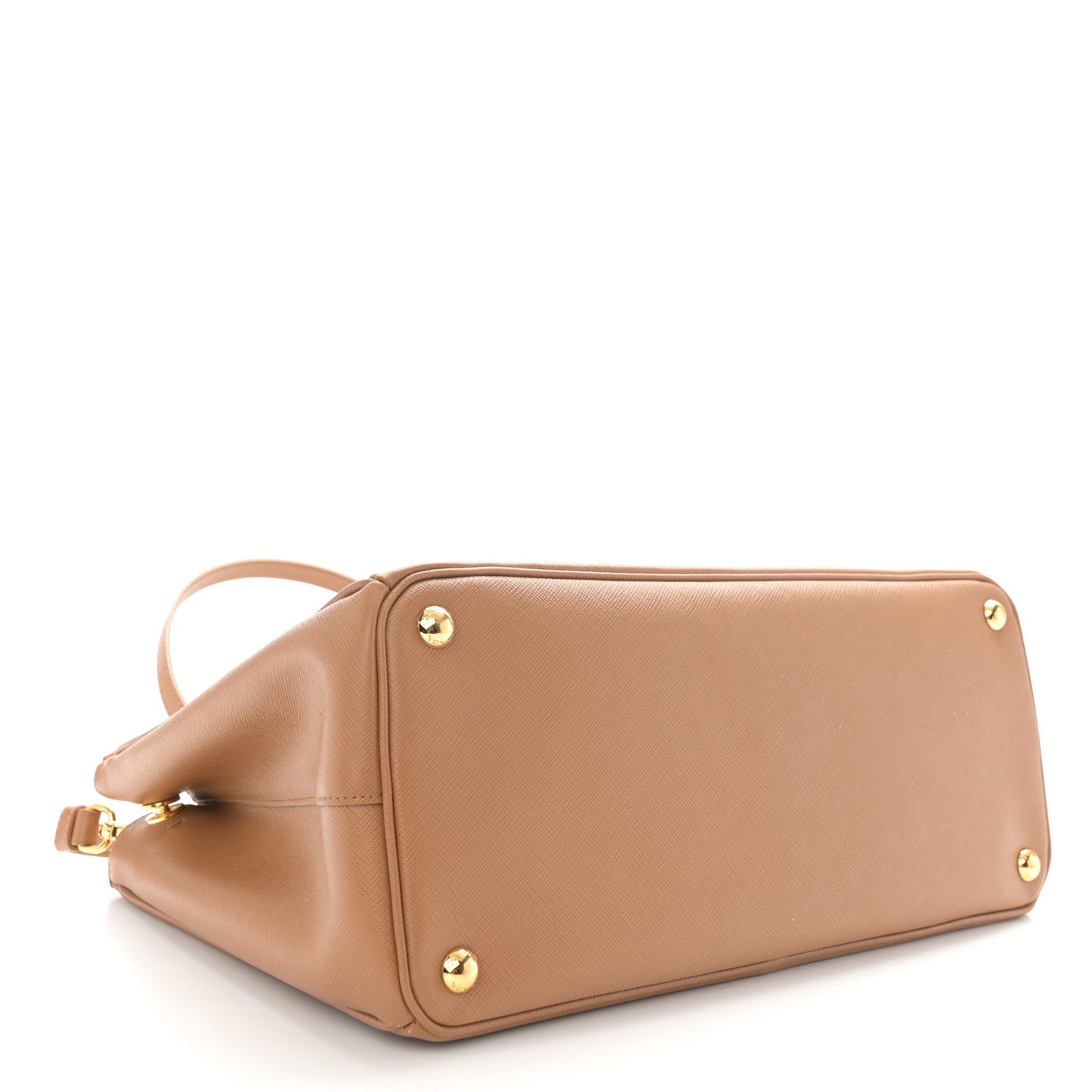 Saffiano Medium Galleria Double Zip Tote Caramel