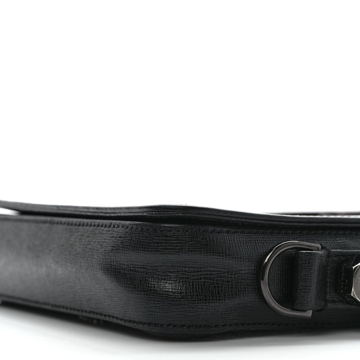 Saffiano Striped Mini Diag Bag Black White