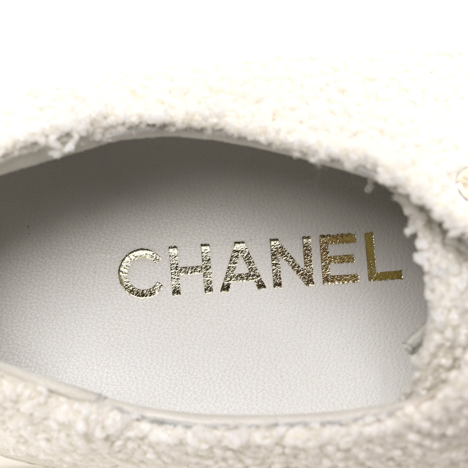 Chanel Tweed Womens CC Platform Sneakers 39.5 White 10 of 11