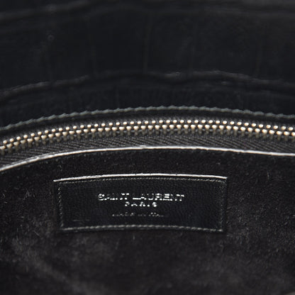 Saint Laurent Calfskin Crocodile Embossed Small Sac de Jour Black 6 of 11