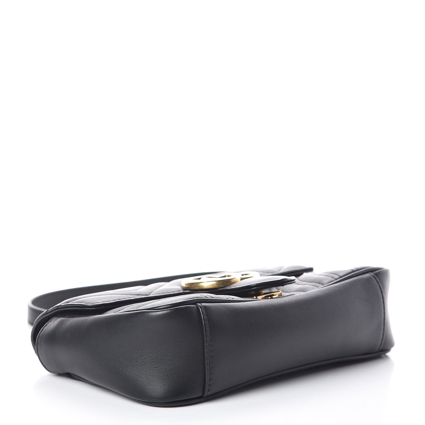 Calfskin Matelasse Mini GG Marmont Shoulder Bag Black