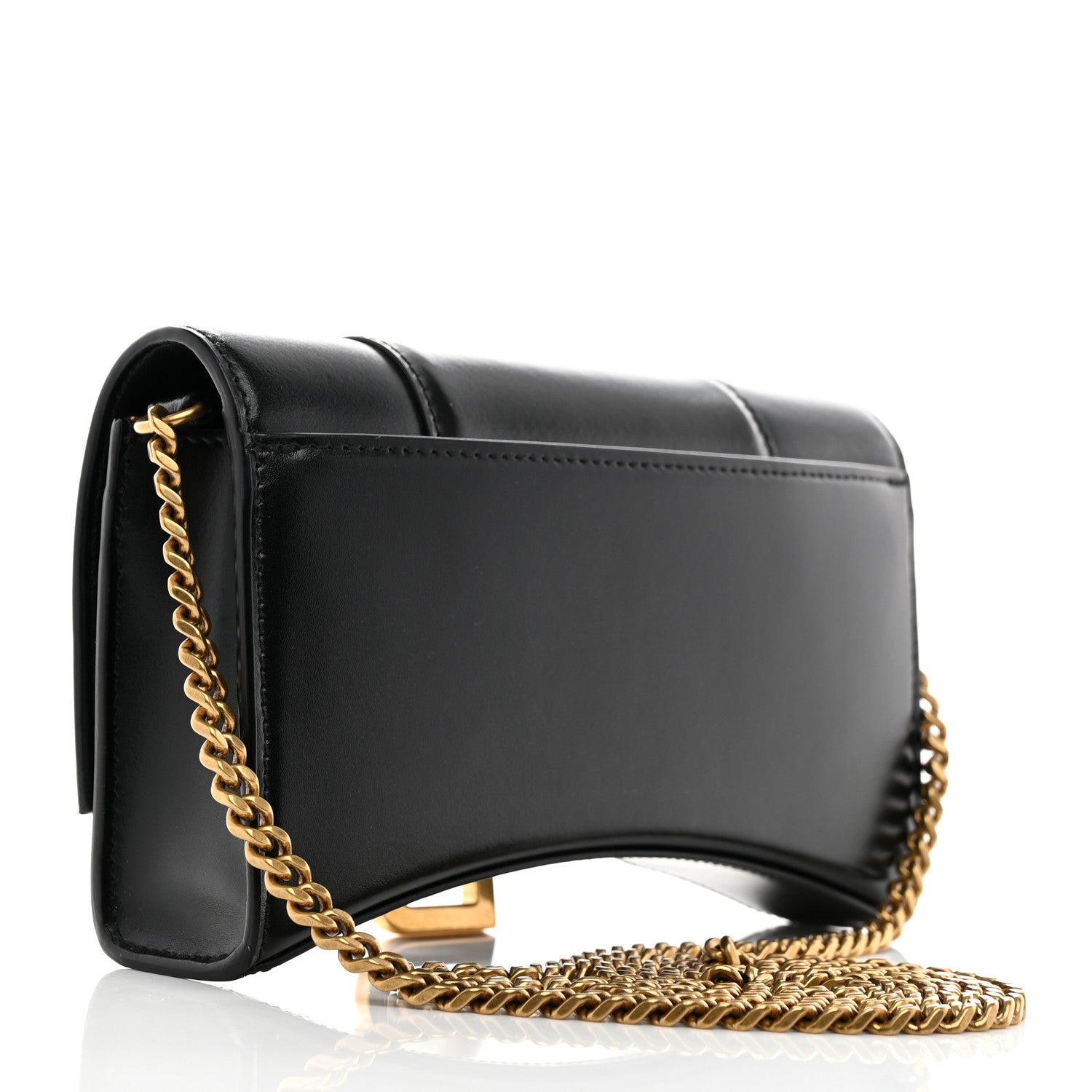 Balenciaga Shiny Box Calfskin Hourglass Chain Bag Black 3 of 9