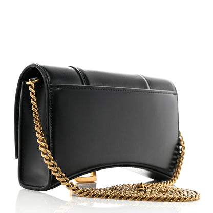 Balenciaga Shiny Box Calfskin Hourglass Chain Bag Black 3 of 9