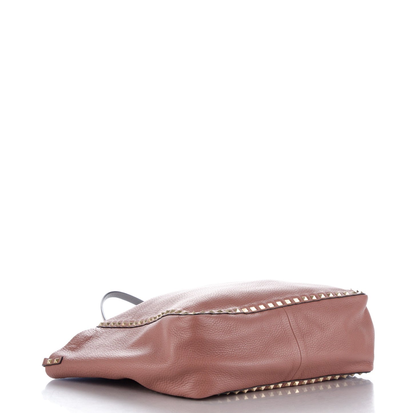 Grained Calfskin Medium Rockstud Reversible Tote Dark Rose Grey