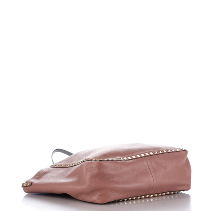 Valentino Garavani Grained Calfskin Medium Rockstud Reversible Tote Dark Rose Grey 5 of 8