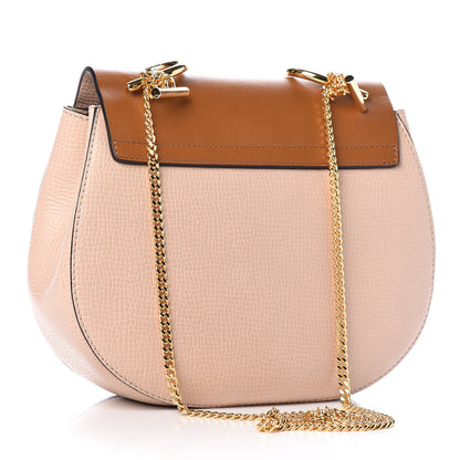 Chloe Grained Calfskin Lambskin Bi-Color Drew Shoulder Bag Powder Beige Mustard 3 of 13