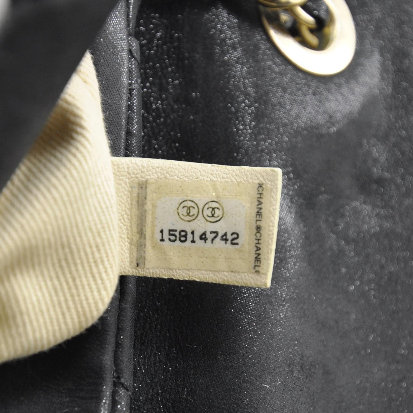 Iridescent Calfskin Chic Quilt Flap Black