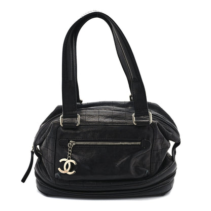 Chanel Goatskin Square Stitch Essential Bowler Black 1 of 10