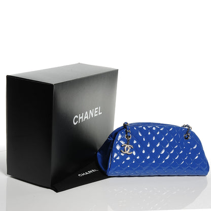 Chanel Patent Quilted Medium Just Mademoiselle Blue 5 of 8