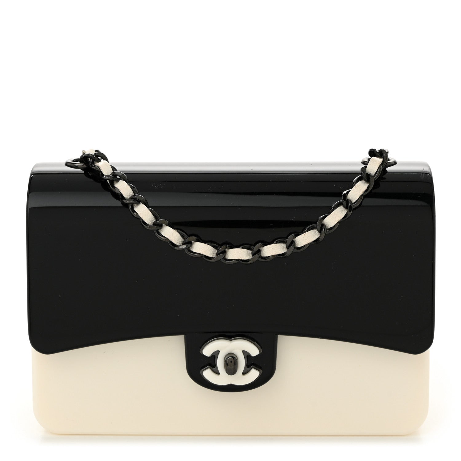 Chanel Plexiglass Plexi Coco Bag Black White 1 of 10