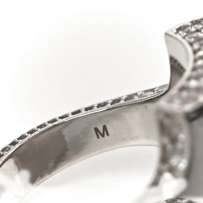 Gucci Metal Crystal Logo Square Signet Ring M Silver 4 of 4