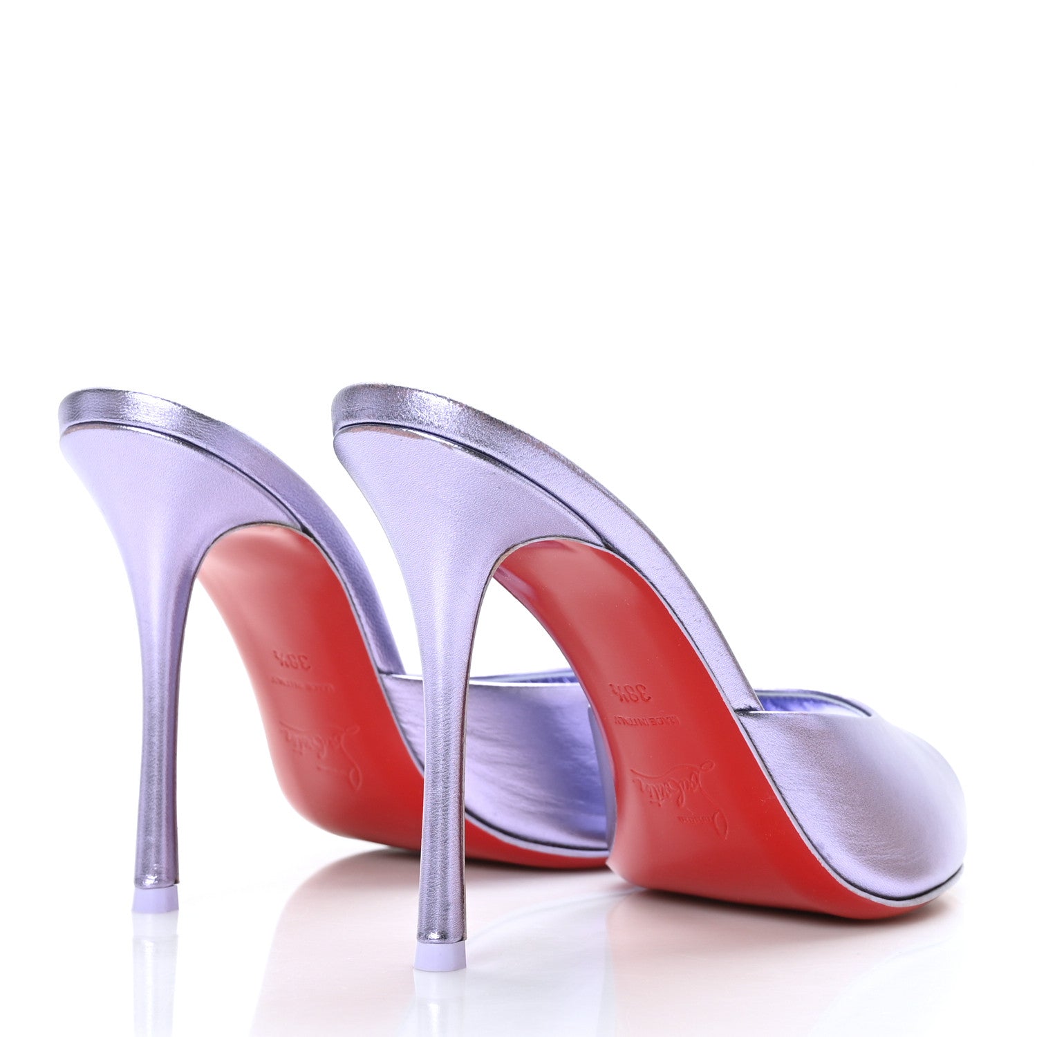 Christian Louboutin Metallic Kid Laminato Me Dolly 100 Sandals 38.5 Lilac 4 of 7