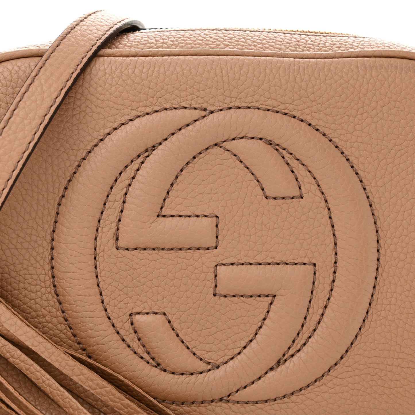 Pebbled Calfskin Small Soho Disco Bag Rose Beige