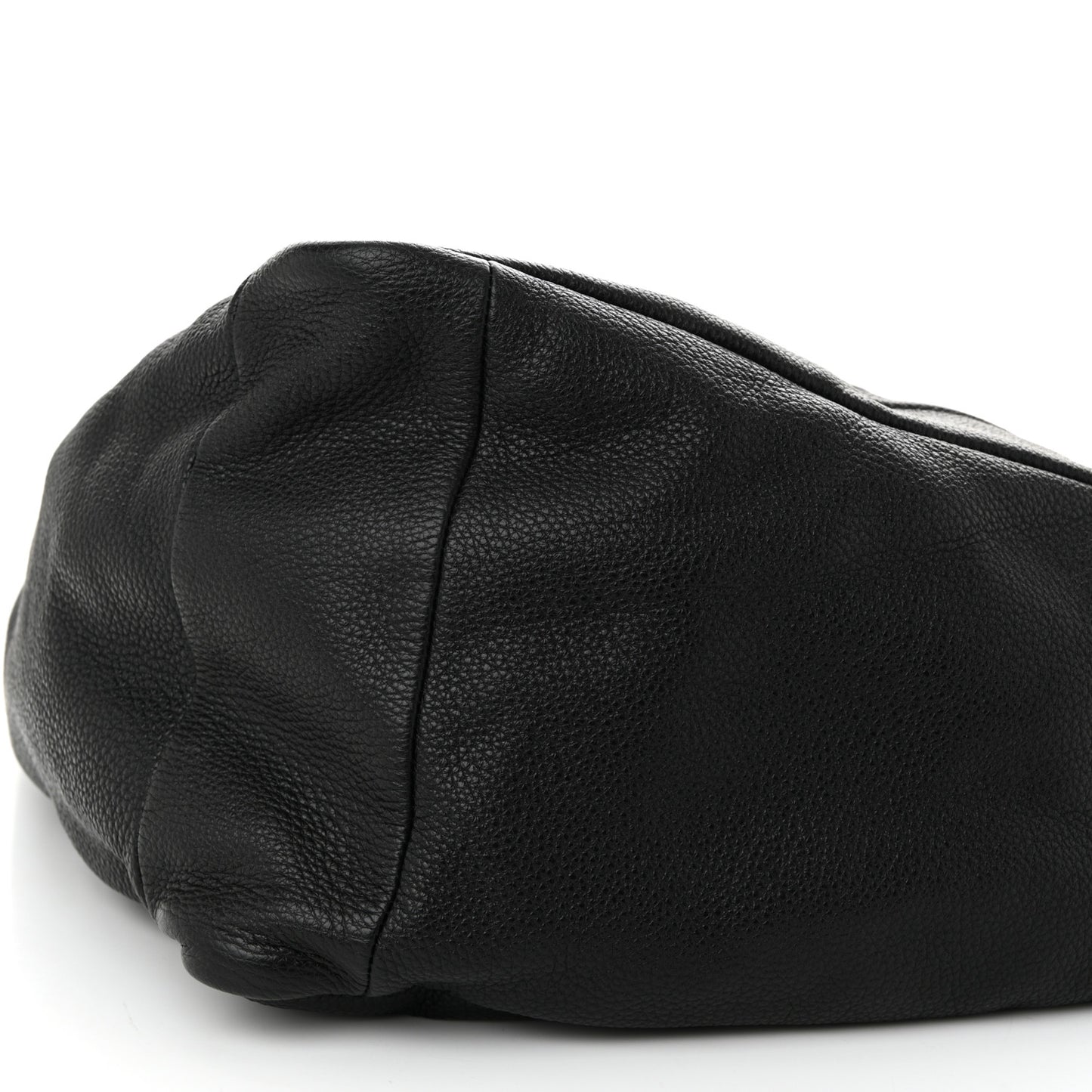 Vitello Daino Triangle Shoulder Bag Black