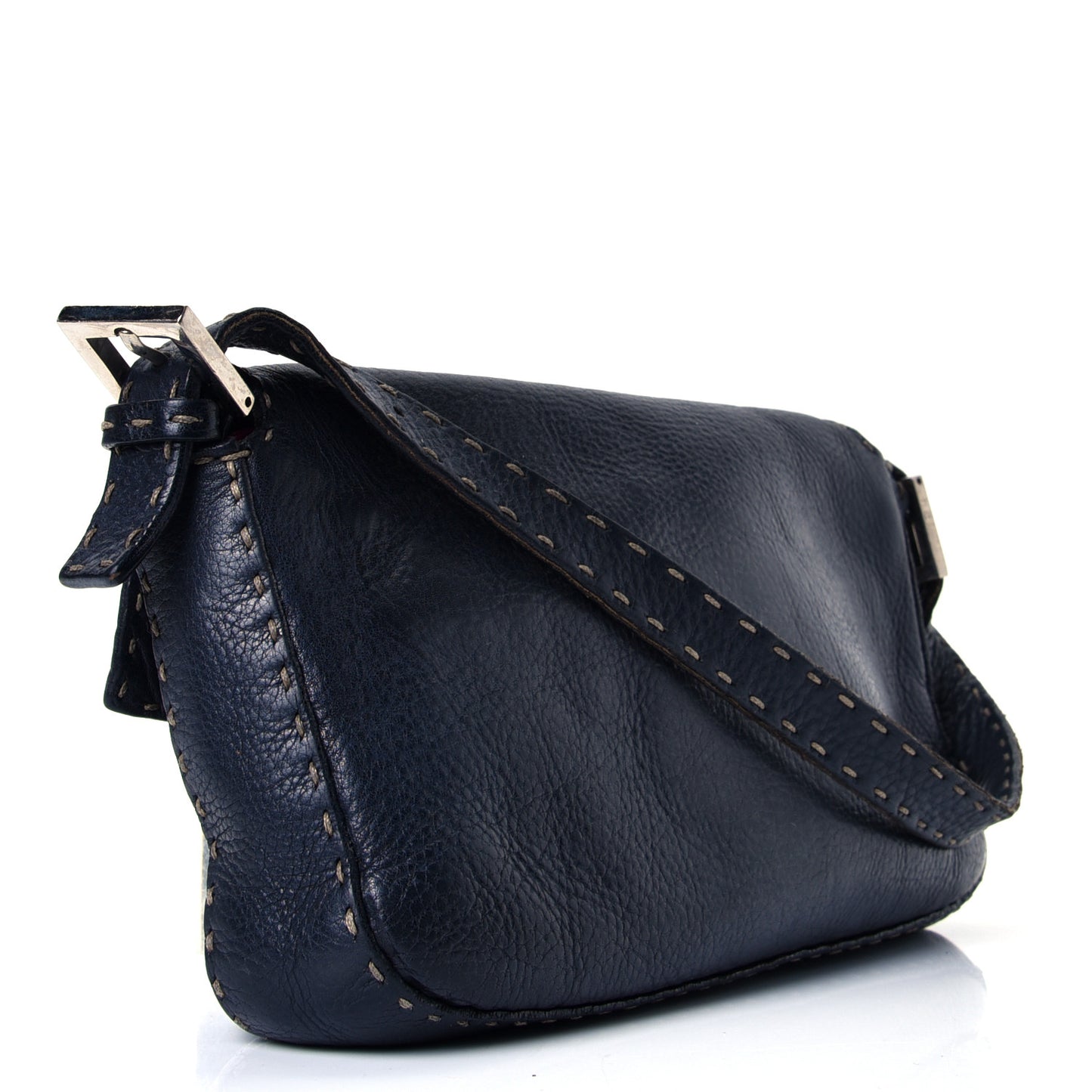 Calfskin Romano Selleria Baguette Dark Blue