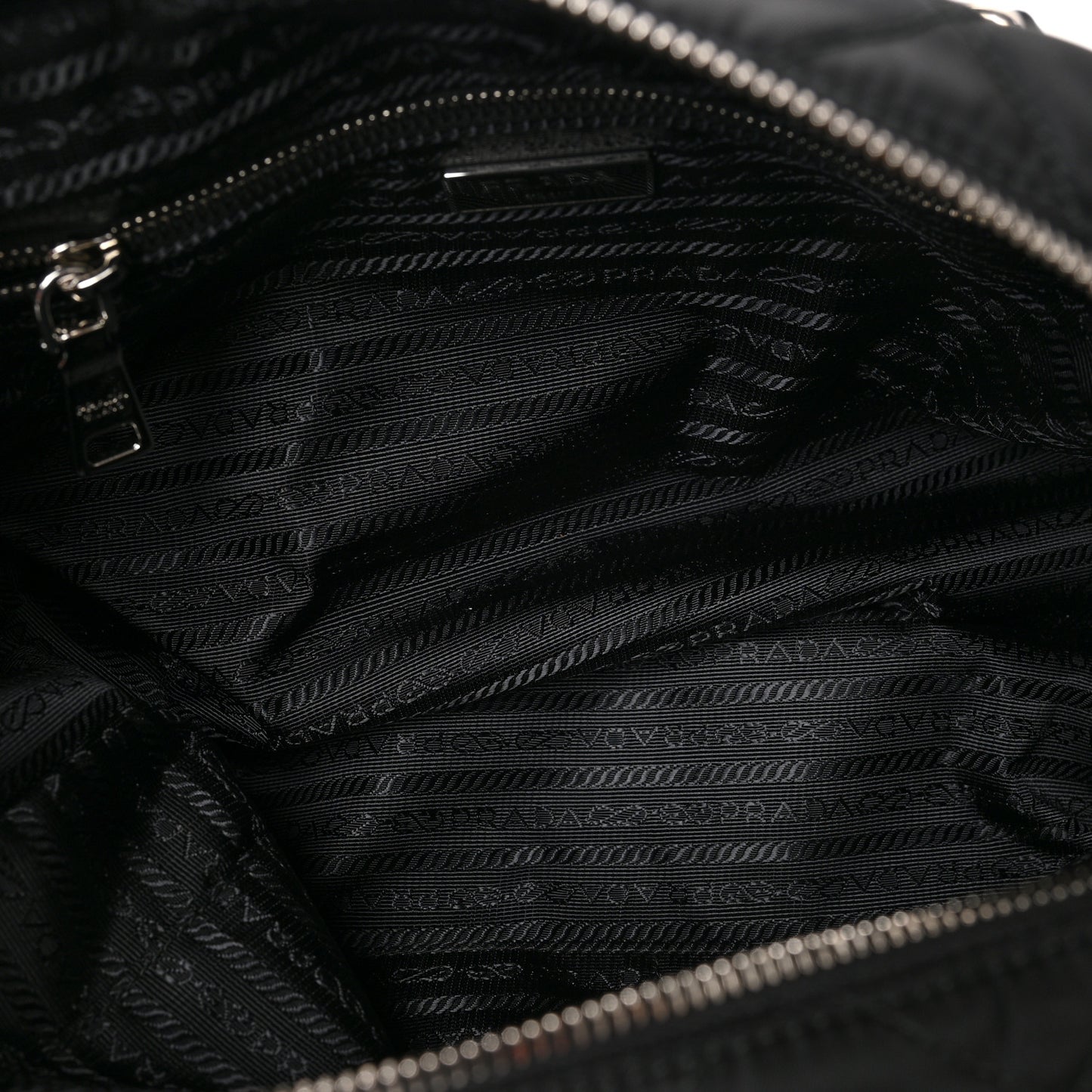 Nylon Tessuto Impuntu Quilted Shoulder Bag Black