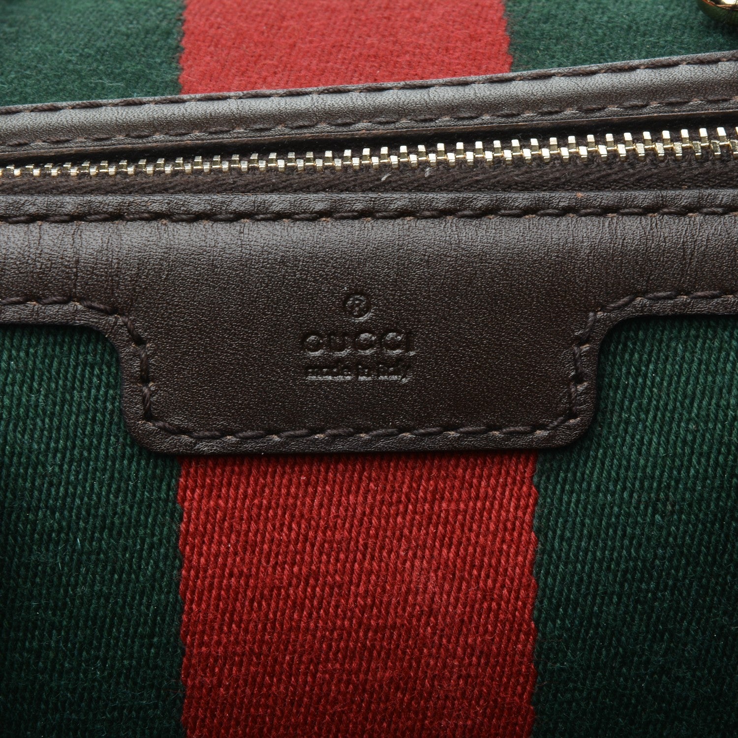 Gucci Monogram Vintage Web Medium Boston Dark Brown 6 of 7