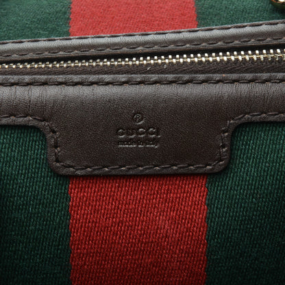 Gucci Monogram Vintage Web Medium Boston Dark Brown 6 of 7