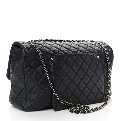 Chanel Calfskin Quilted Small XXL Travel Flap Bag Navy 3 of 10
