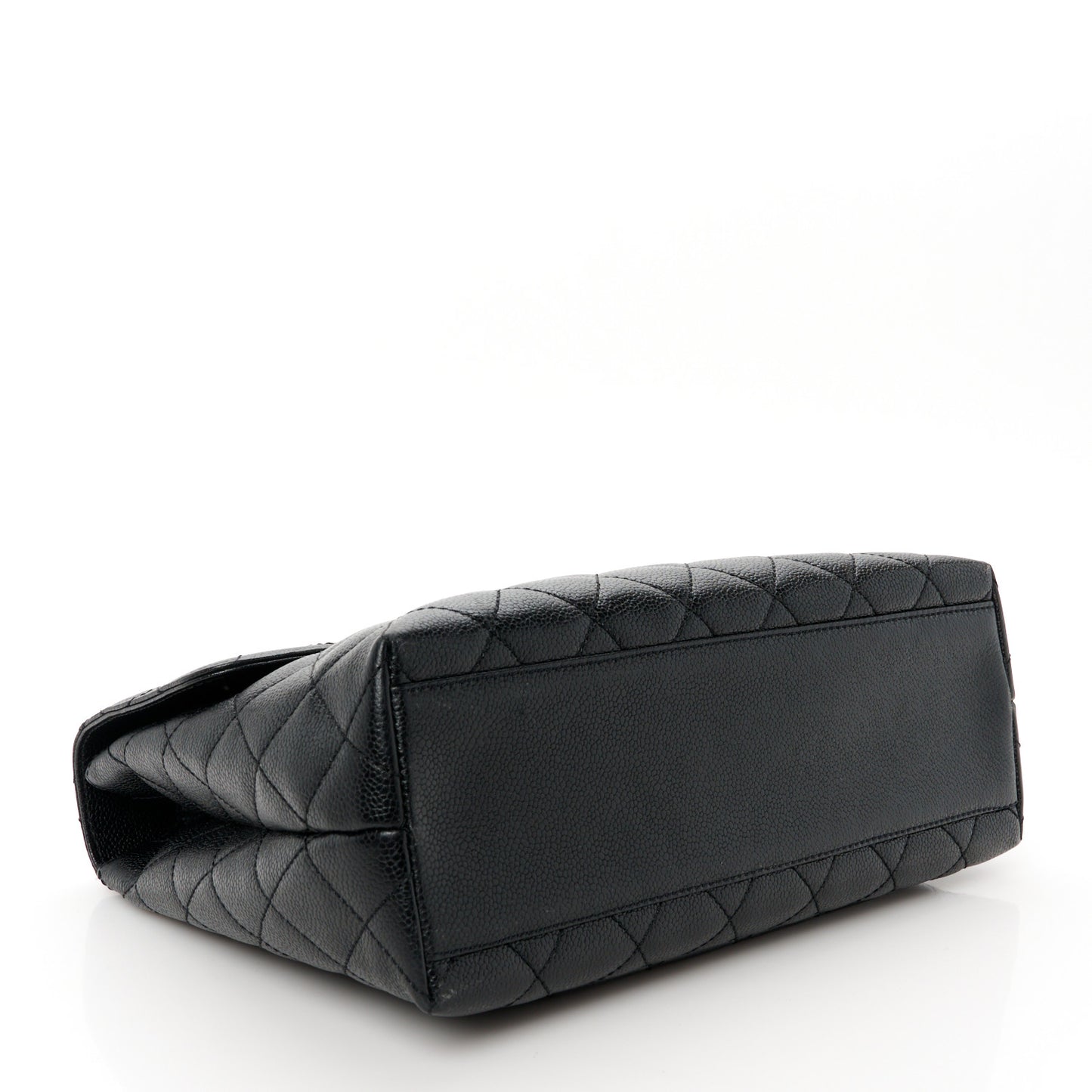 Caviar Quilted Jumbo Kelly Flap Black