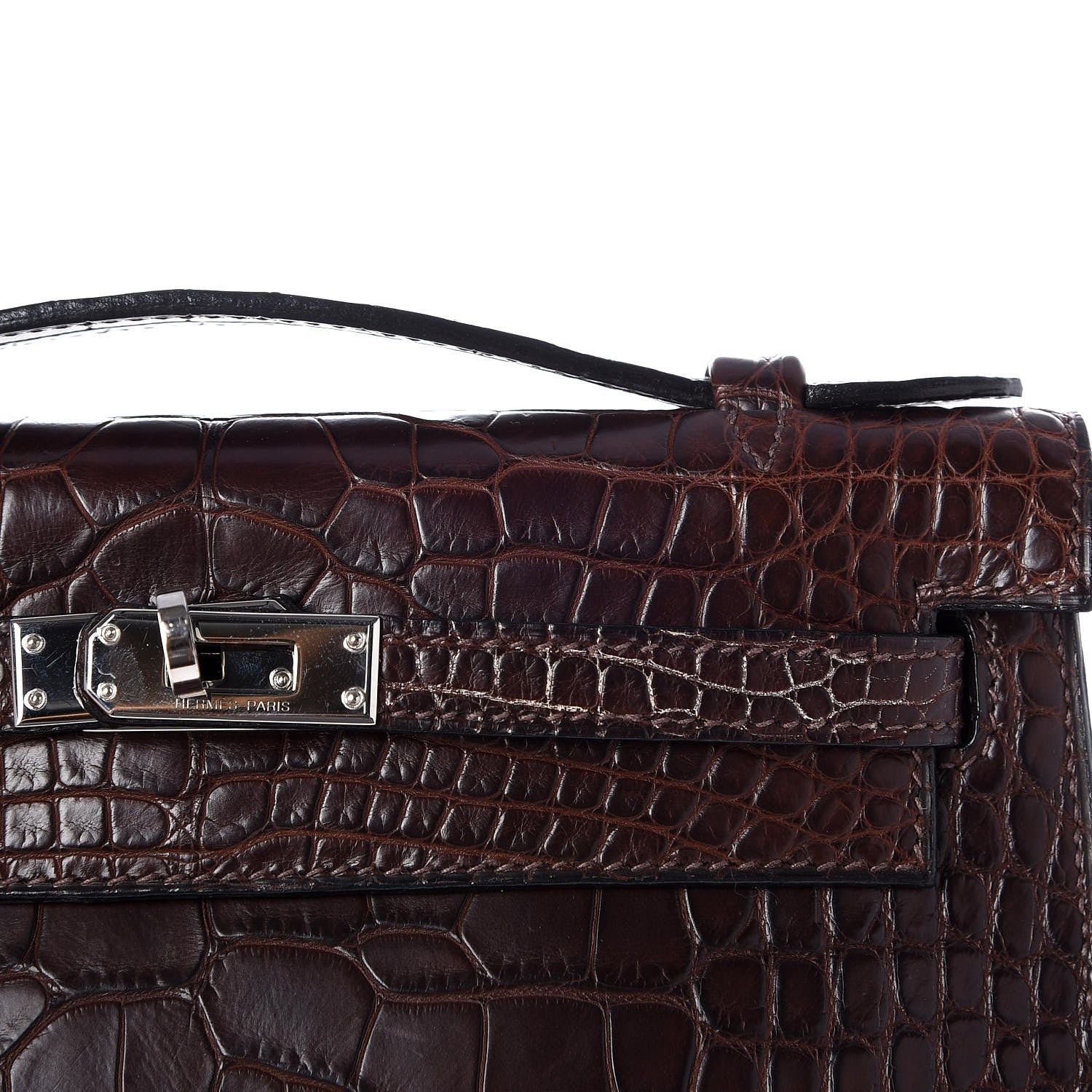 Hermes Matte Niloticus Crocodile Kelly Pochette Havane 23 of 23