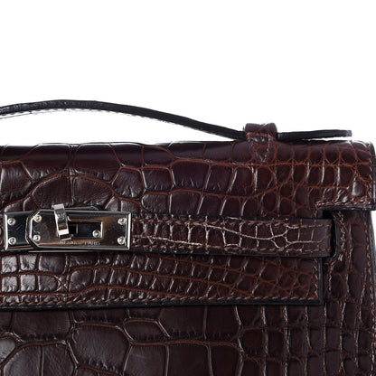 Hermes Matte Niloticus Crocodile Kelly Pochette Havane 23 of 23
