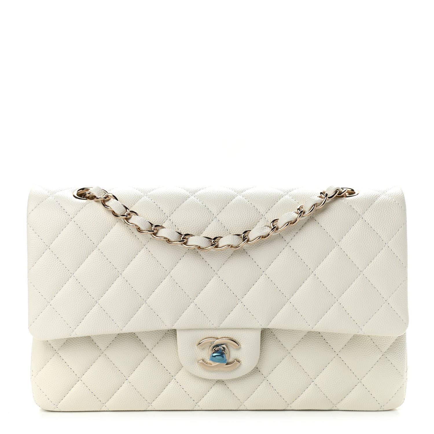 Chanel Caviar Quilted Medium Double Flap White 1 of 11