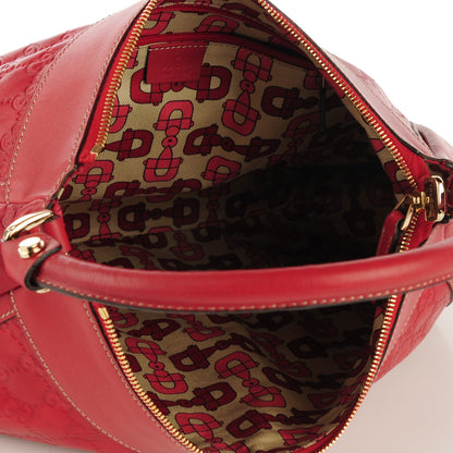 Gucci Guccissima Large D Gold Hobo Red 5 of 7