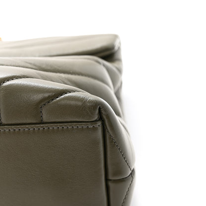 Saint Laurent Calfskin Y Quilted Monogram Medium Loulou Chain Satchel Grey Kaki 12 of 15