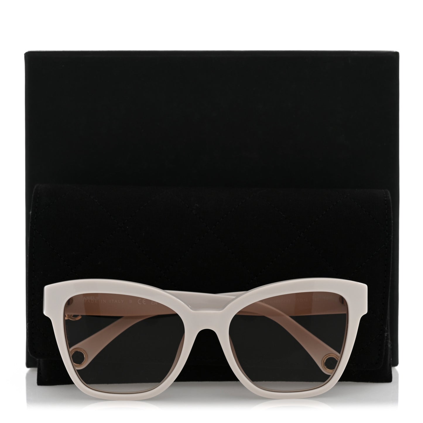 Acetate Chain Square Sunglasses 5487-A White
