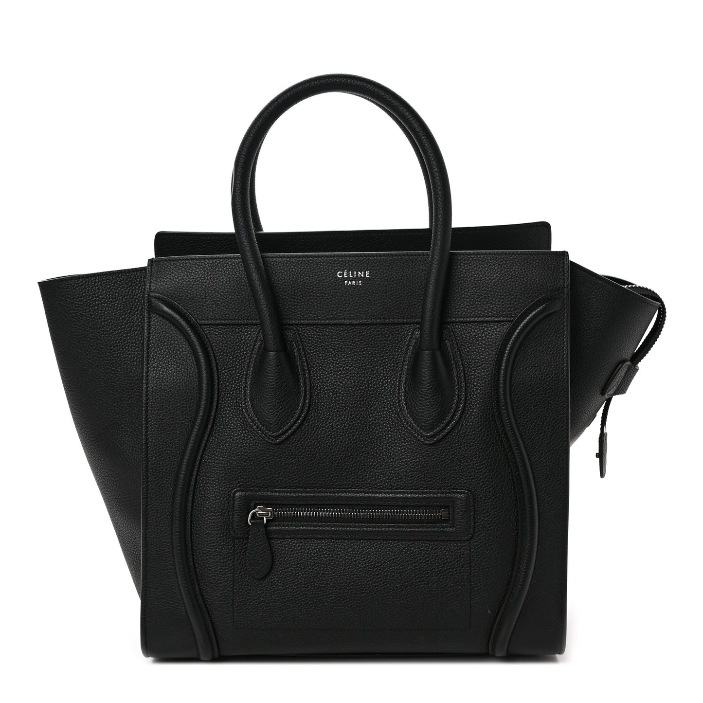 Drummed Calfskin Mini Luggage Black