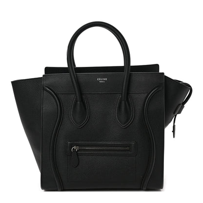Celine Drummed Calfskin Mini Luggage Black 1 of 8
