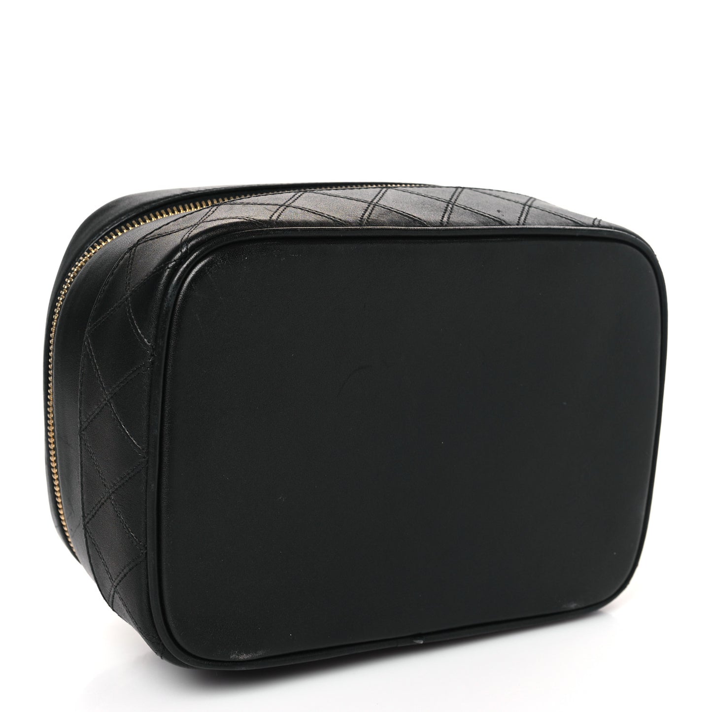 Lambskin Vanity Cosmetic Case Black