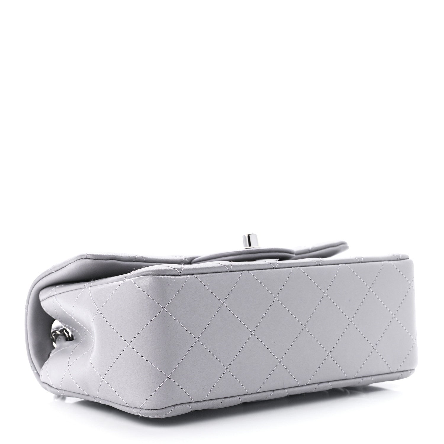 Chanel Lambskin Quilted Mini Rectangular Flap Grey 4 of 13