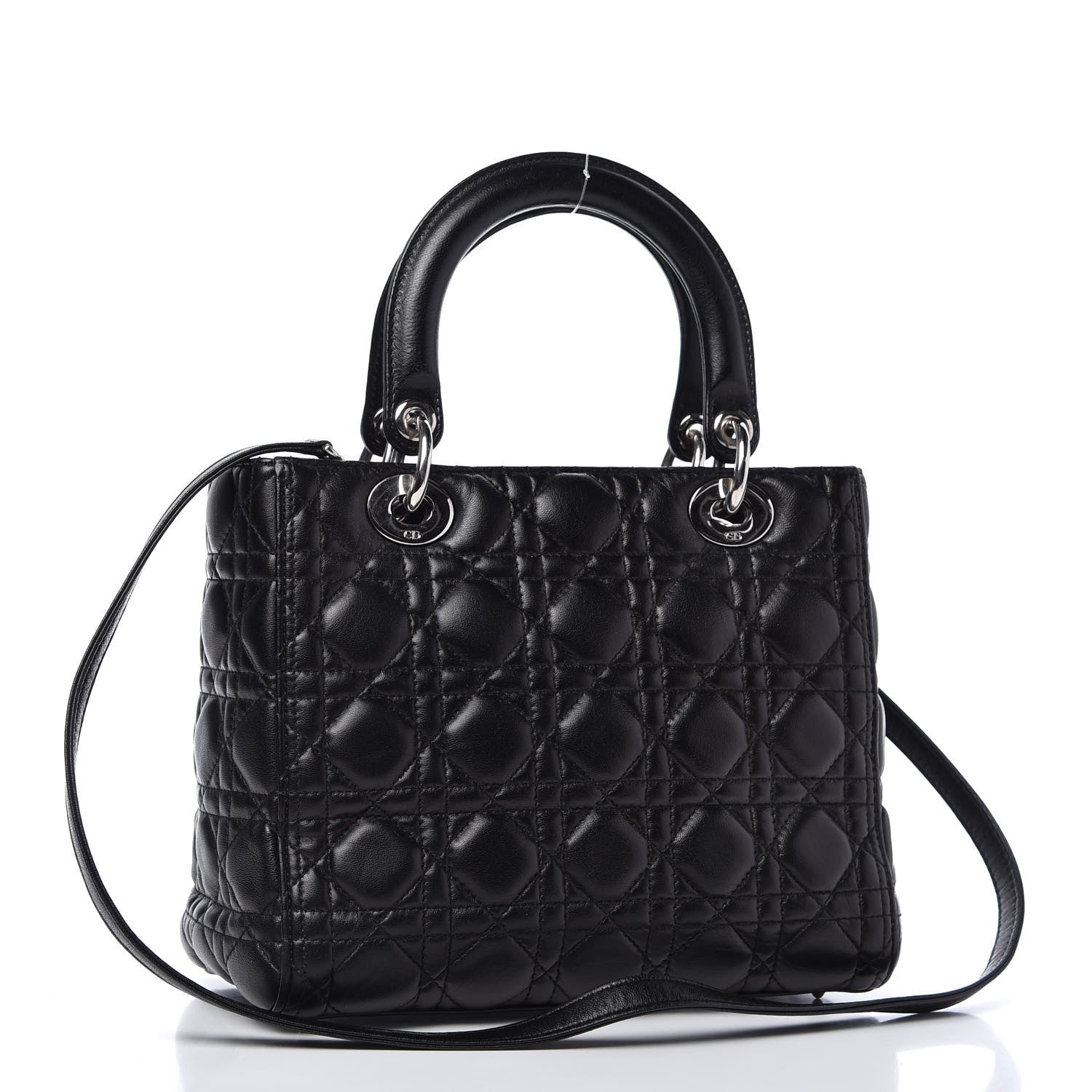 Christian Dior Lambskin Cannage Medium Lady Dior Black 3 of 10