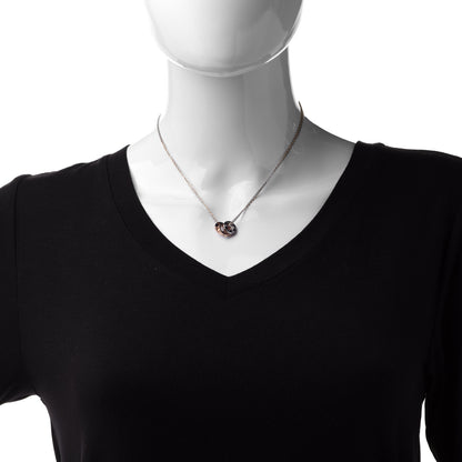 Cartier 18K White Pink Gold Diamond Three Ring LOVE Pendant Necklace 2 of 7