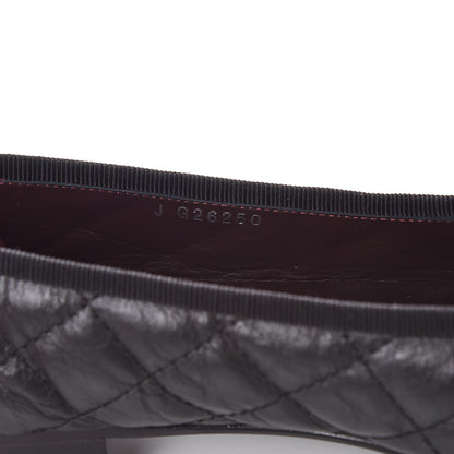 Chanel Aged Calfskin Quilted Cap Toe Ballerina Flats 36.5 Black 7 of 9