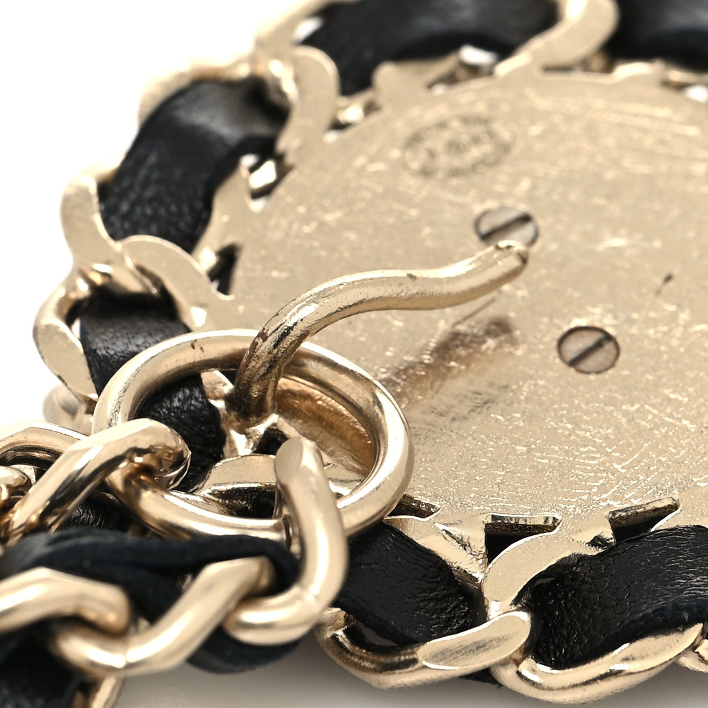 Lambskin Chain CC Fancy Belt Black Gold