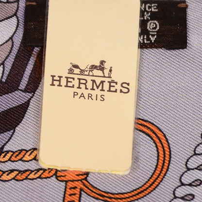 Hermes Silk Bouquets Selliers Maxi Twilly Gris Orange Vert d'Eau 4 of 6