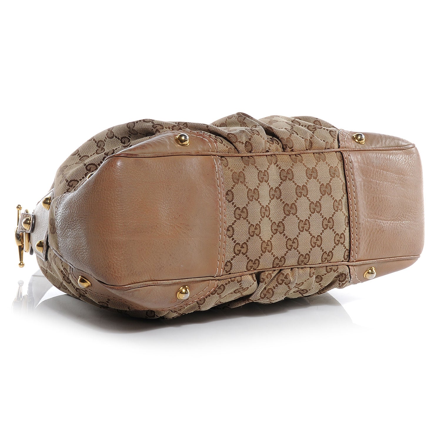 Gucci Monogram GG Medium Jockey Hobo Shoulder Bag Beige 4 of 9