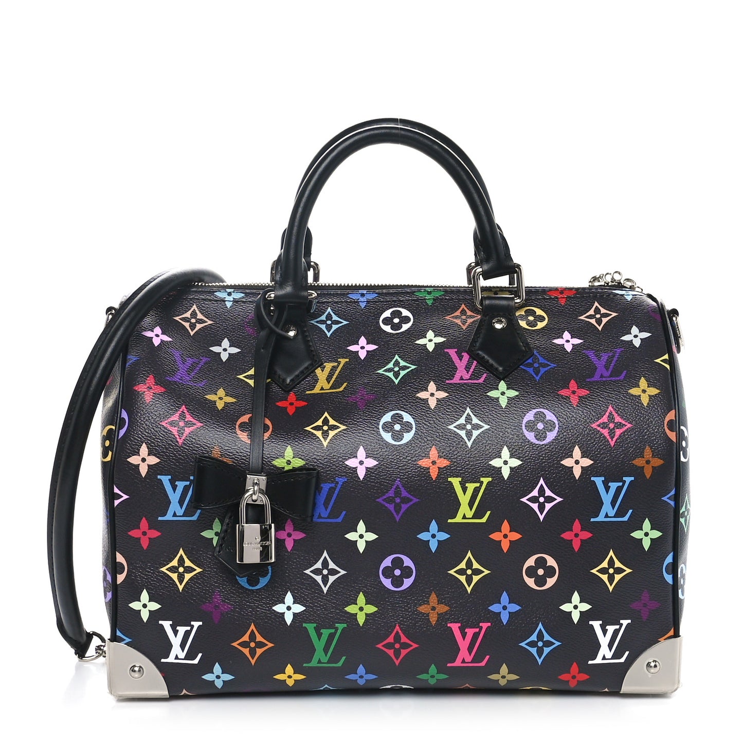 LV X TM Monogram Multicolor Speedy Soft 30 Black