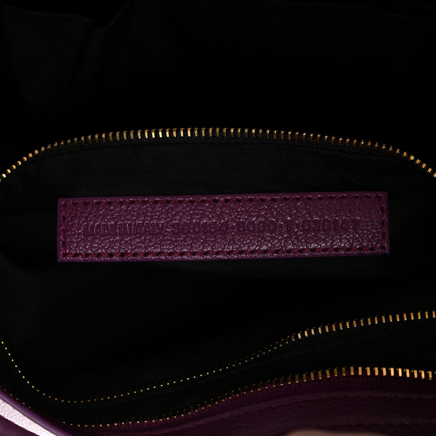 Chevre Gold Metallic Edge Hardware City Violet Prune