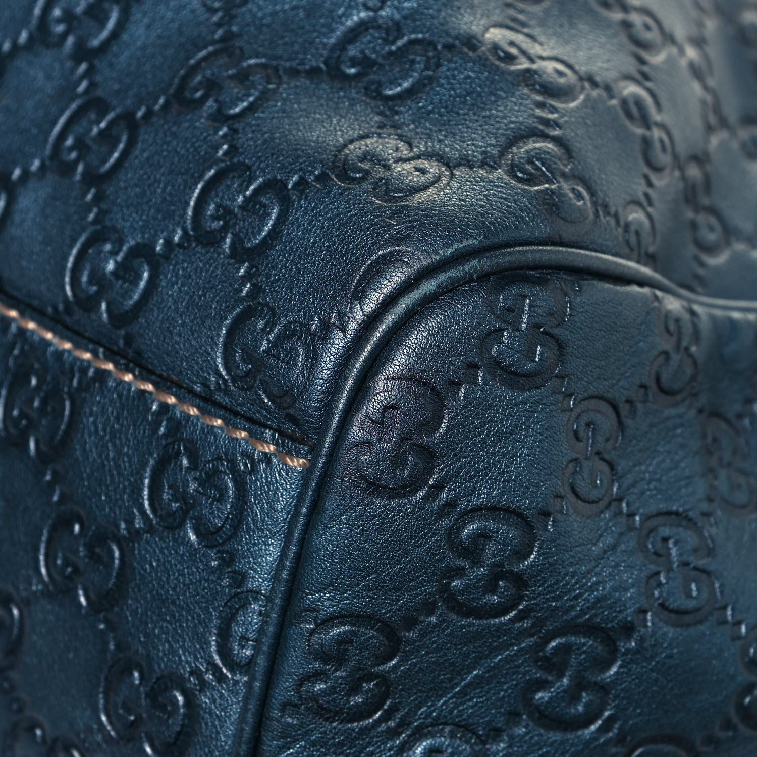 Gucci Metallic Guccissima Large Sukey Tote Blue 12 of 14