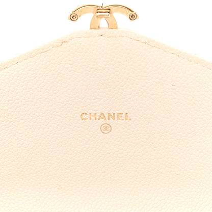 Chanel Grained Calfskin Quilted Cuba Wallet On Chain WOC White 6 of 11