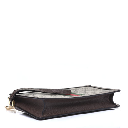 Gucci GG Supreme Monogram Web Ophidia Travel Wristlet Beige New Acero 4 of 10