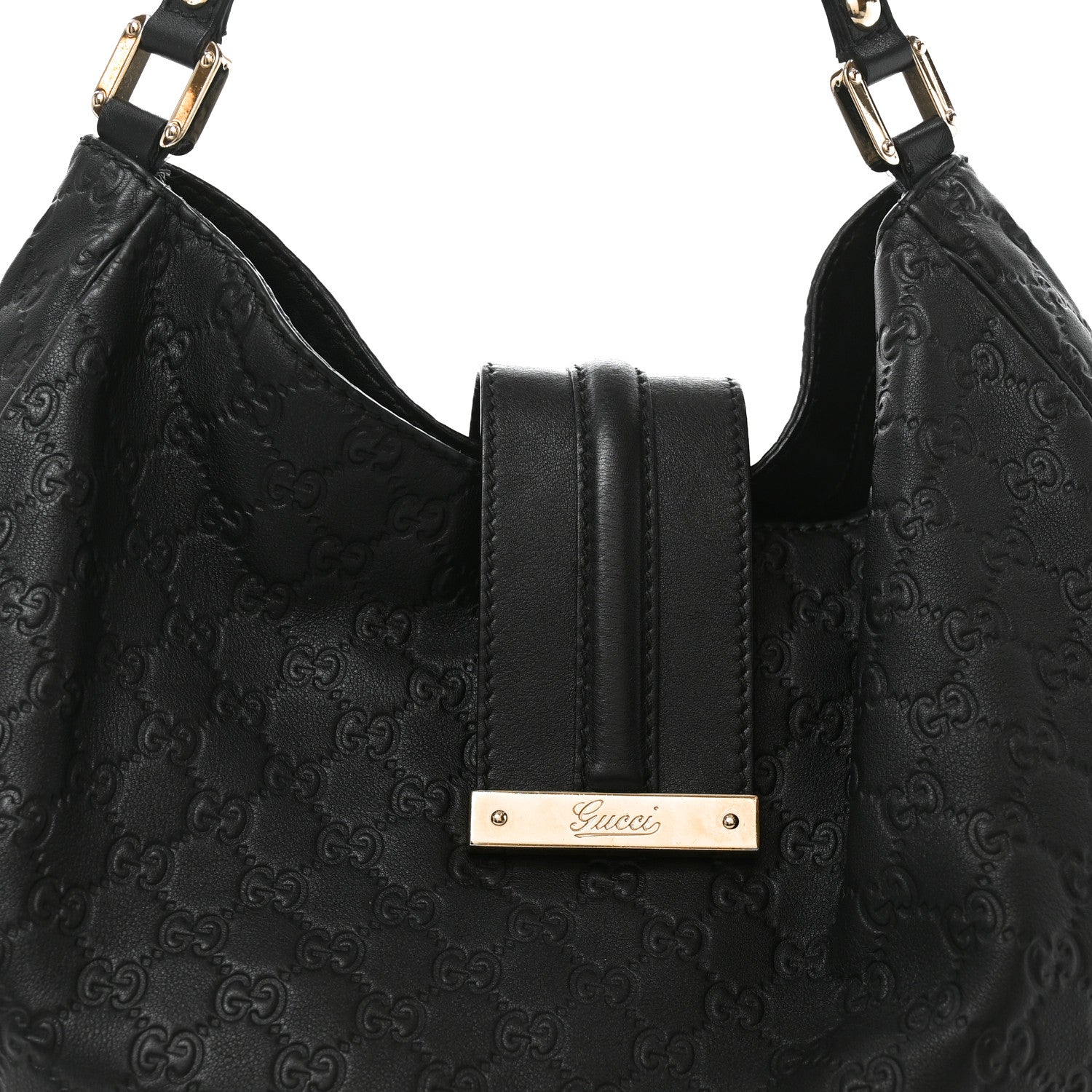 Gucci Guccissima Large New Ladies Web Hobo Black Black 8 of 11