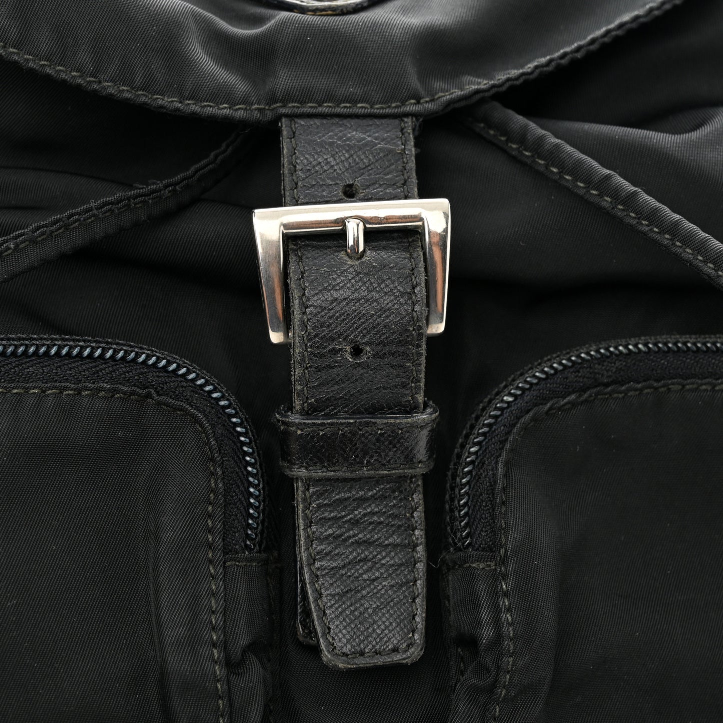 Tessuto Nylon Saffiano Small Backpack Black