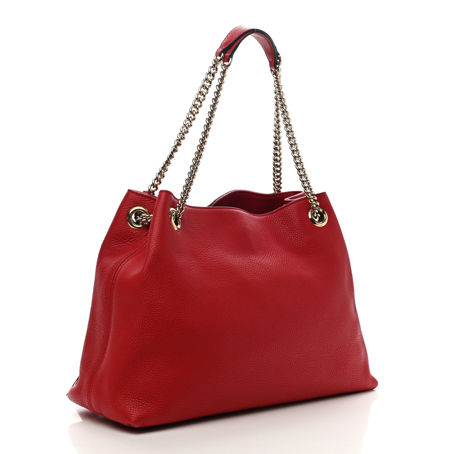 Gucci Cellarius Calfskin Medium Soho Chain Shoulder Bag Vibrant Red 3 of 14